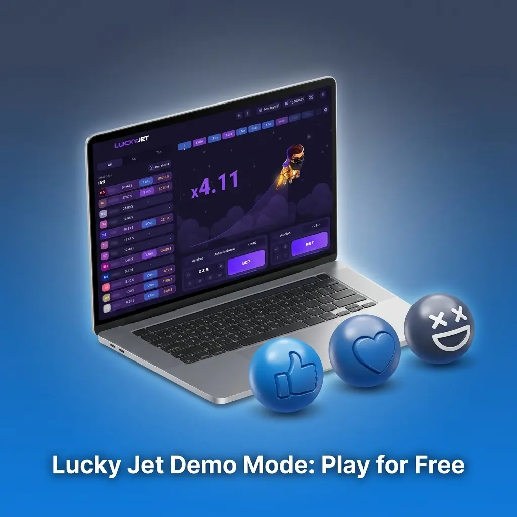 Lucky Jet demo mode on 1win with virtual credits, showing multiplier graph and cashout button, no deposit required